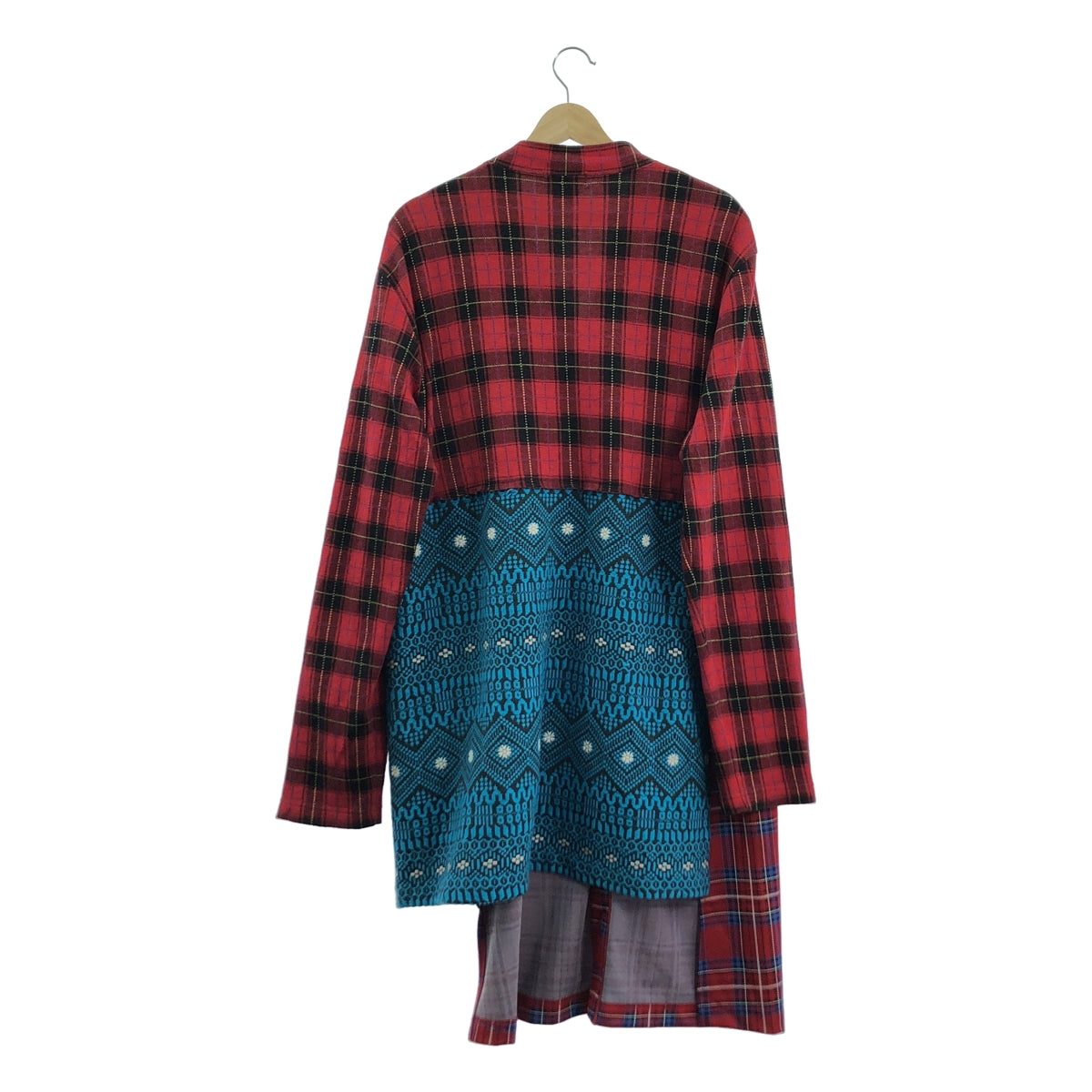 COMME des GARCONS HOMME PLUS / コムデギャルソンオムプリュス | 2020AW | チェック ノルディック 切替 ロング カーディガン シャツ | M | マルチカラー | メンズ