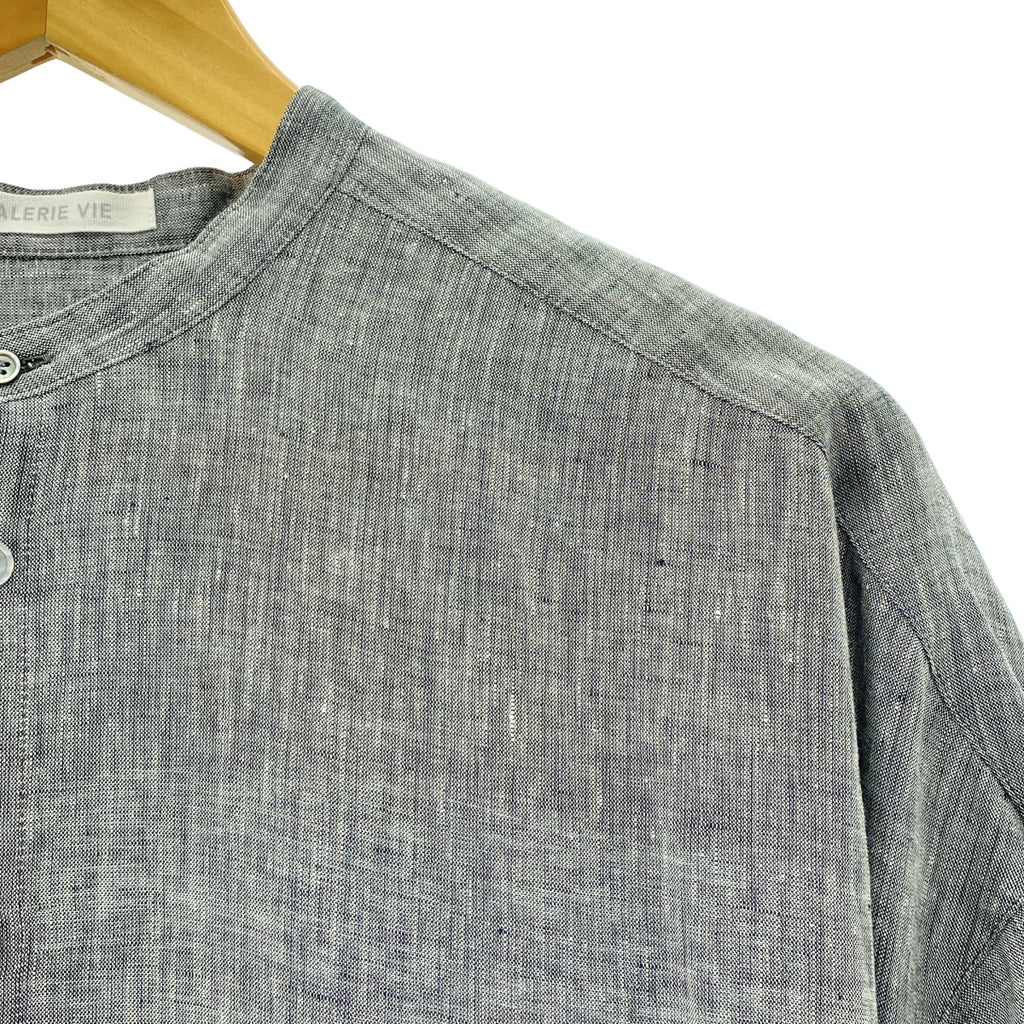 GALERIE VIE | 2023春夏 | 亞麻府綢立領長洋裝 | F碼 | 女裝