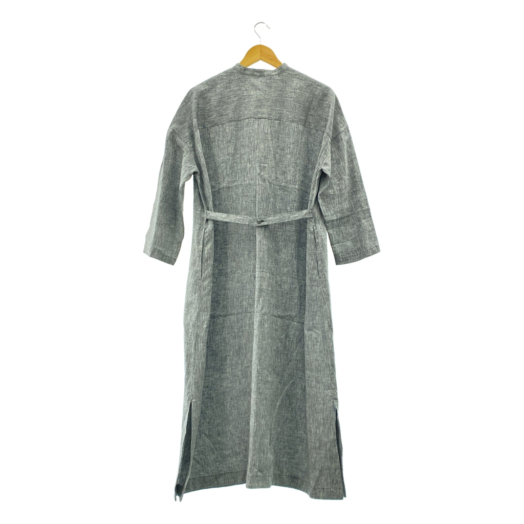 GALERIE VIE | 2023春夏 | 亞麻府綢立領長洋裝 | F碼 | 女裝