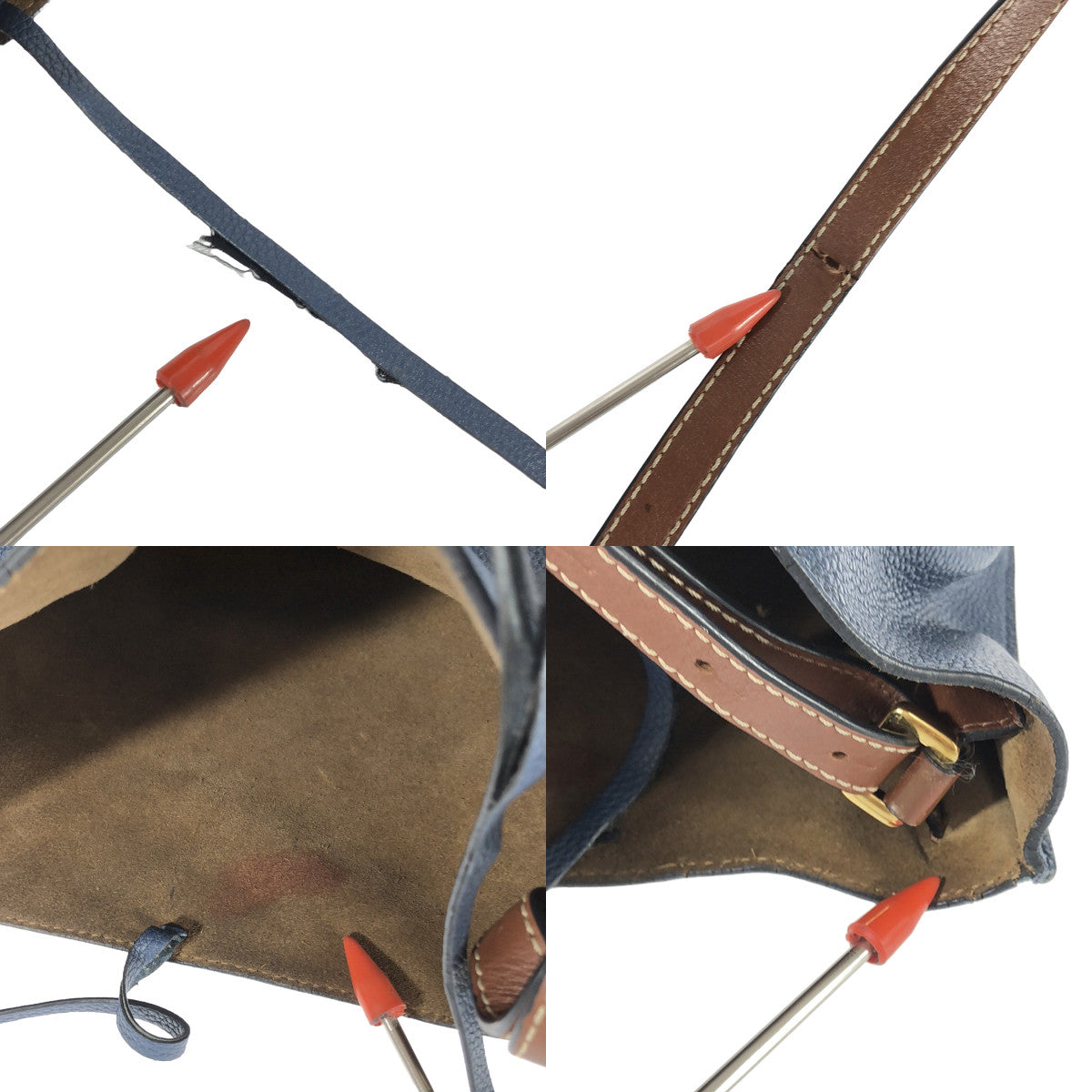 羅意威 | Gate Bucket皮革單肩包|海軍 |女性的