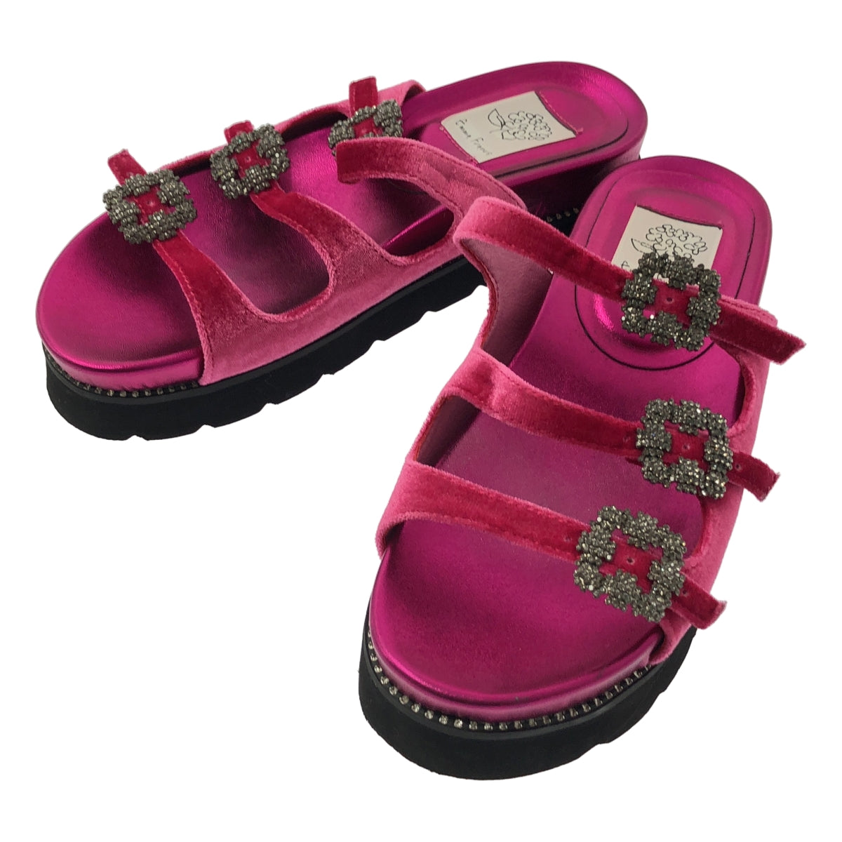 艾瑪法蘭西斯 | 寶石扣三帶平底涼鞋 | 粉紅色 | 女款