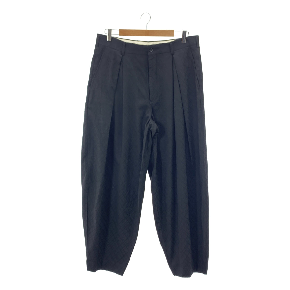 COMME des GARÇONS HOMME PLUS | 2021 秋冬 |羊毛幾何印花褶皺寬錐形褲| SHOPBOP L 號 |黑色|男士