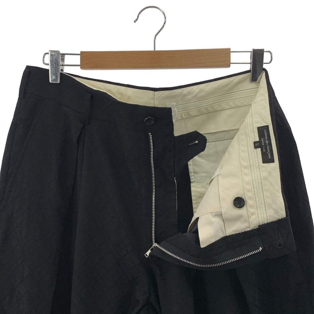 COMME des GARCONS HOMME PLUS / コムデギャルソンオムプリュス | 2021AW | ウール 幾何学柄 タック ワイドテーパードパンツ | L | メンズ