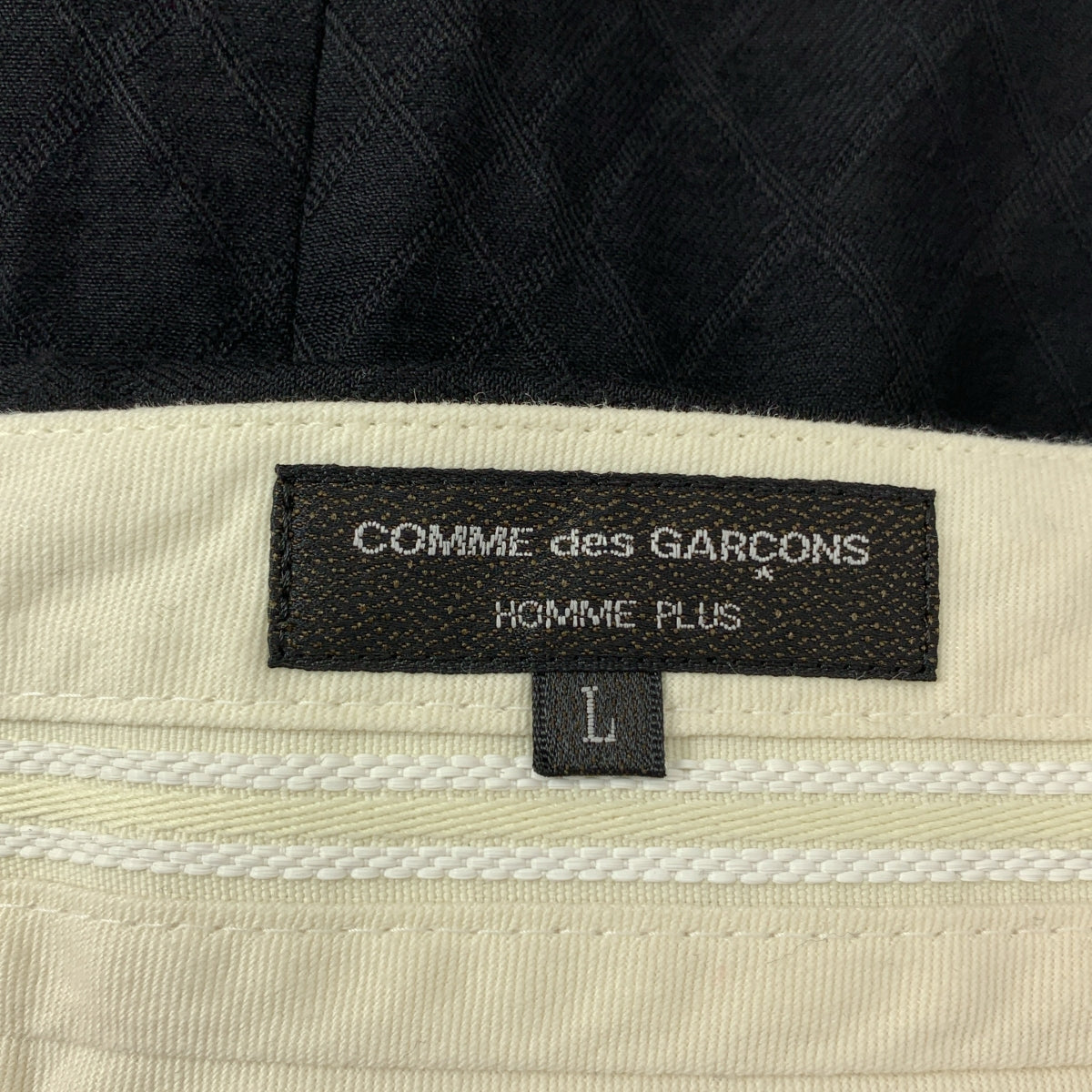 COMME des GARÇONS HOMME PLUS | 2021 秋冬 |羊毛幾何印花褶皺寬錐形褲| SHOPBOP L 號 |黑色|男士