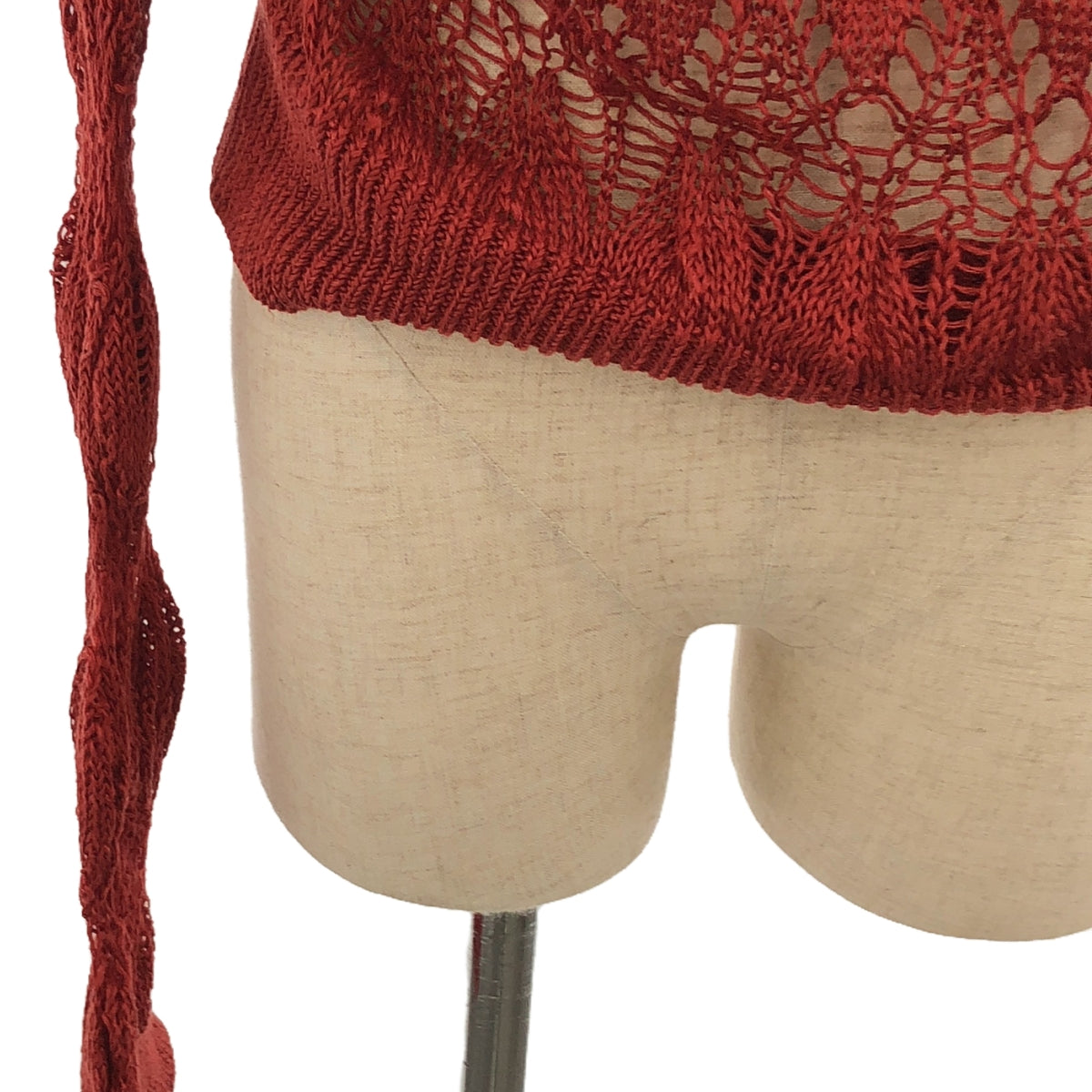 Cristaseya / クリスタセヤ | Edition #22 LINEN LACE SWEATEA レース プルオーバーニット | S | BLACK RED | レディース