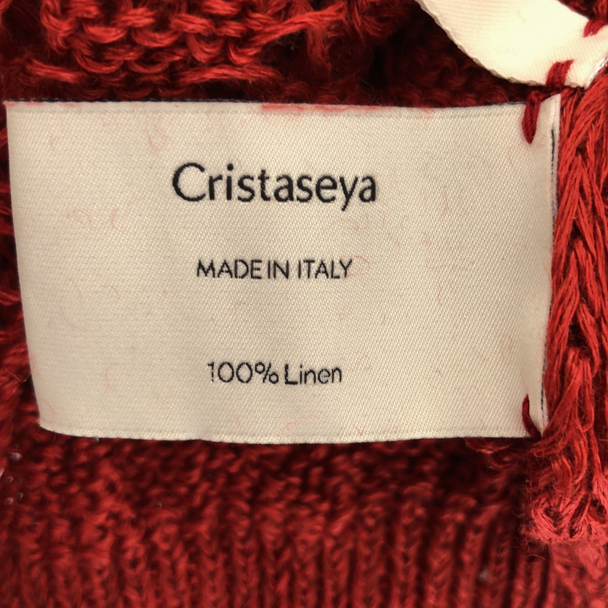 Cristaseya / クリスタセヤ | Edition #22 LINEN LACE SWEATEA レース プルオーバーニット | S | BLACK RED | レディース