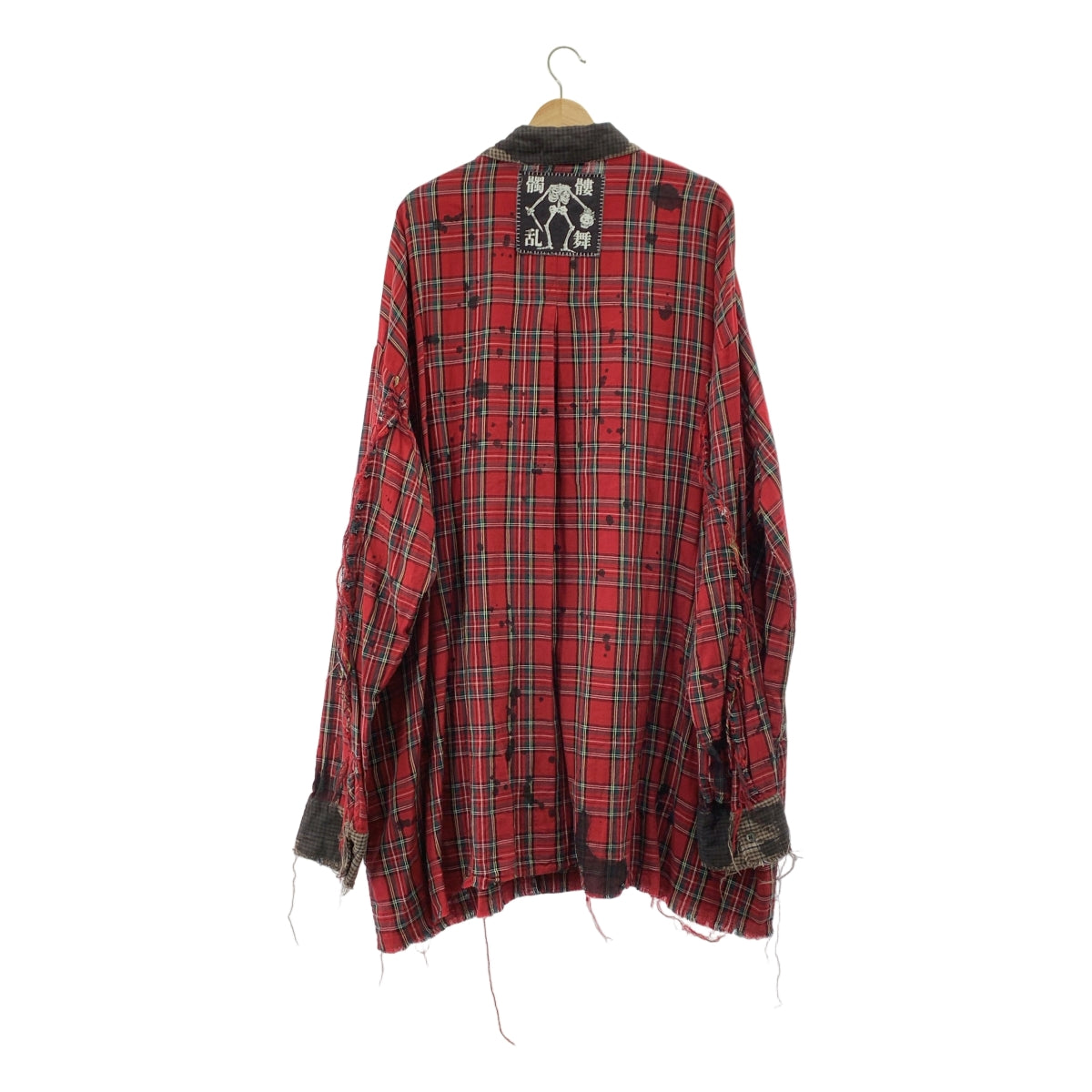 KIDILL / 키딜 | PETER PAN SHIRT 데미지 가공 체크 피터 팬 셔츠 | F | 남성