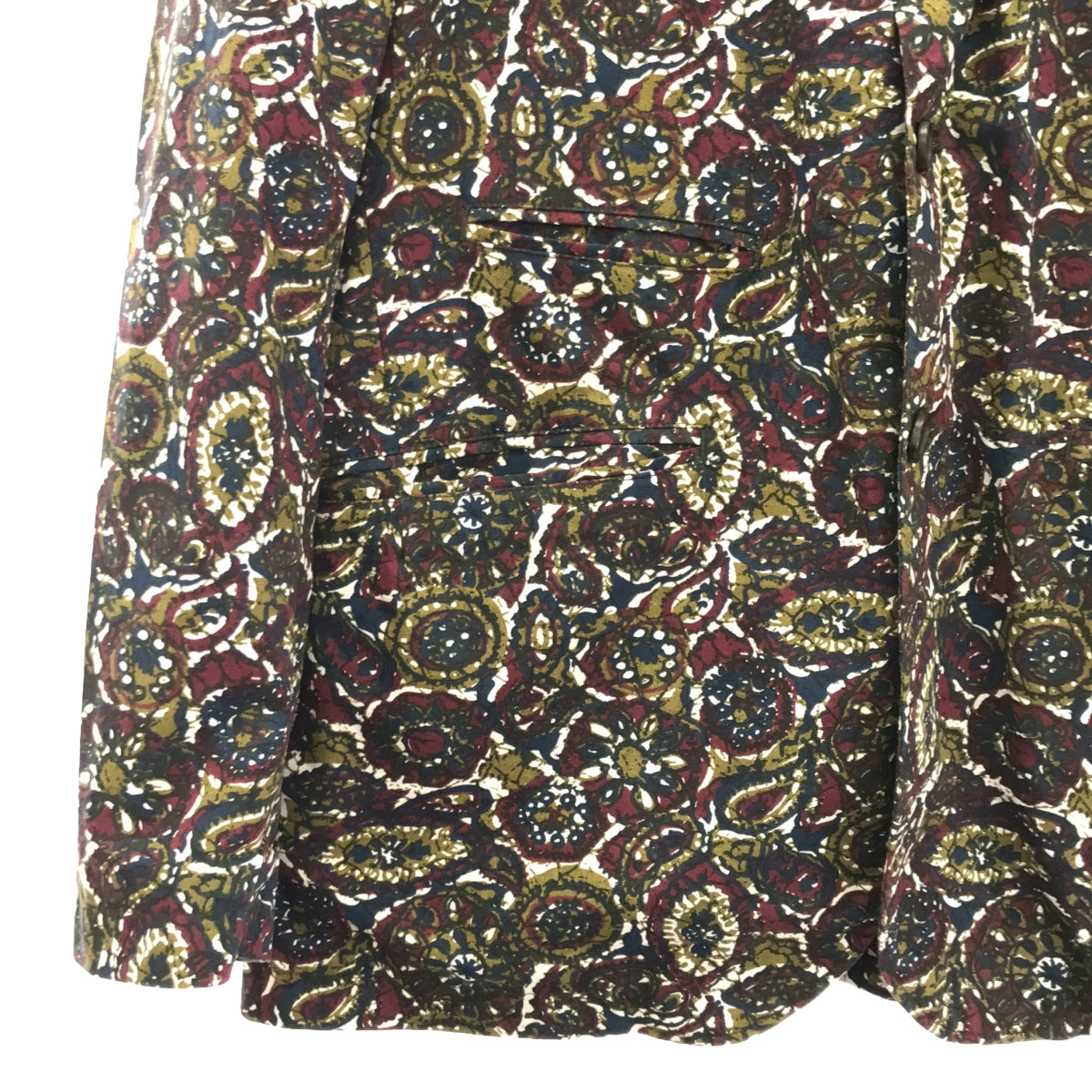 【美品】  Engineered Garments / エンジニアドガーメンツ | × BEAMS PLUS /  Loiter Jacket-Olive Cotton Batik / 総柄 ロイタージャケット / 総裏地 | S | マルチカラー | メンズ