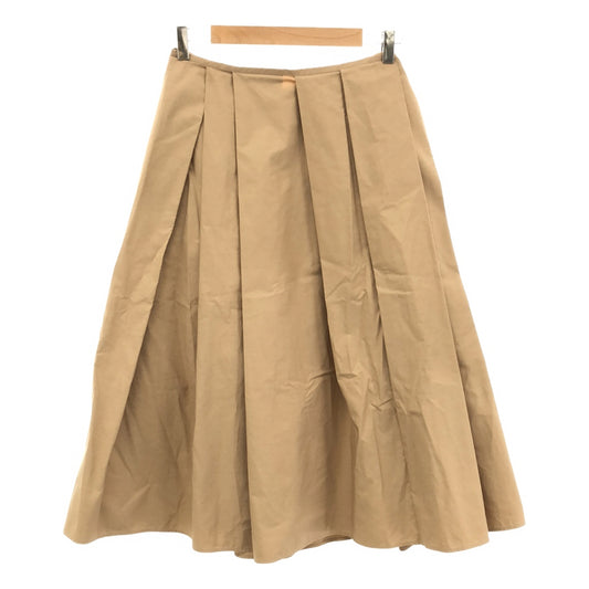 [New] FERRAGAMO | Cotton Tuck Voluminous Skirt | Size 38 | Beige | Women's