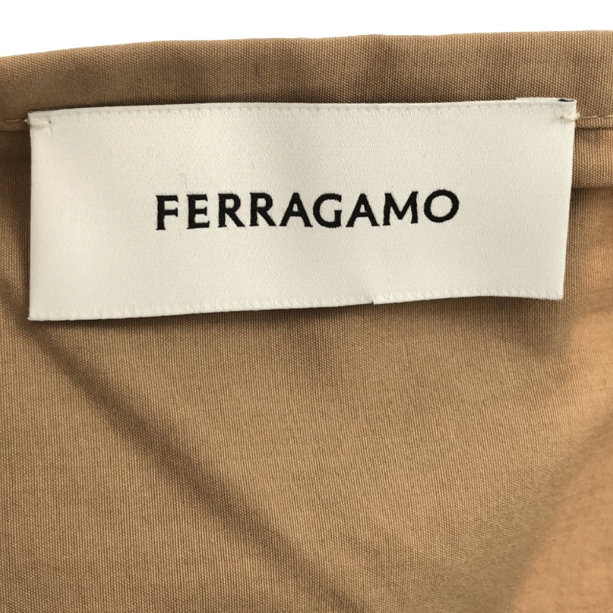 [New] FERRAGAMO | Cotton Tuck Voluminous Skirt | Size 38 | Beige | Women's