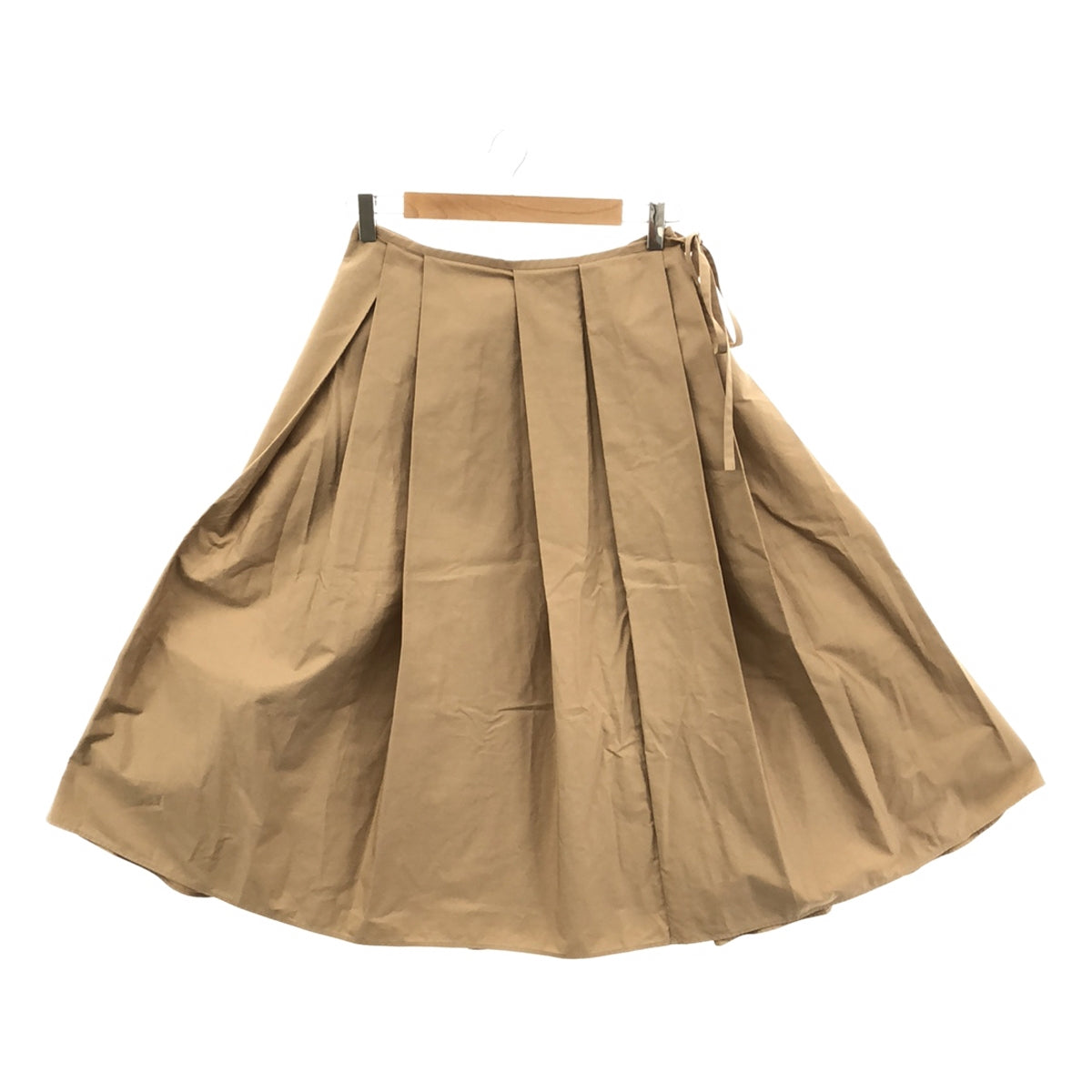 [New] FERRAGAMO | Cotton Tuck Voluminous Skirt | Size 38 | Beige | Women's