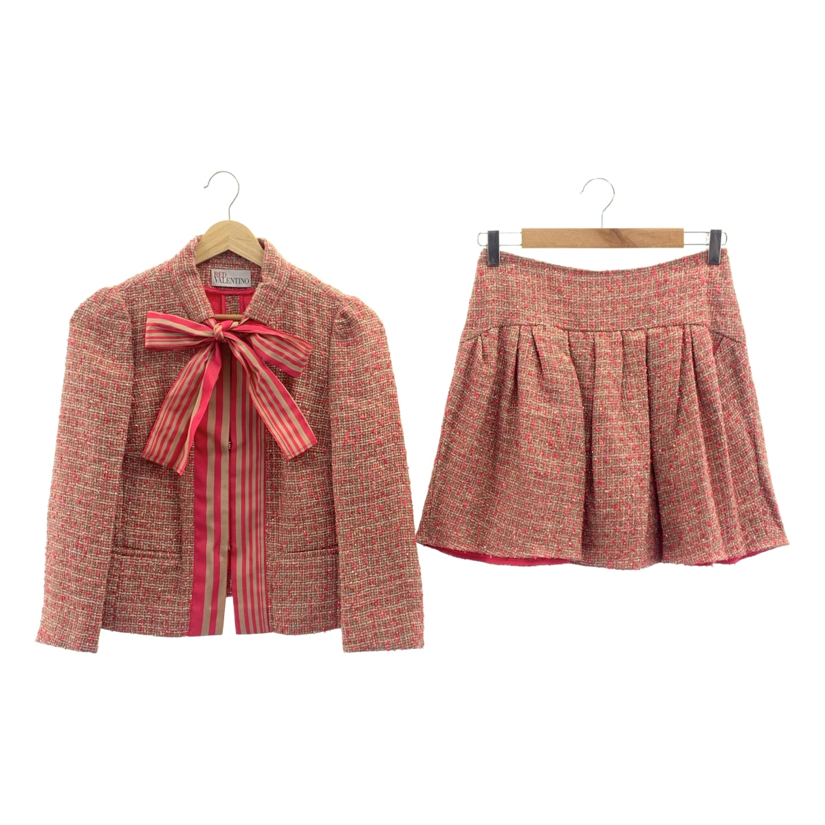 RED VALENTINO | 粗花呢外套與百褶裙套裝 | 尺寸 38 |
