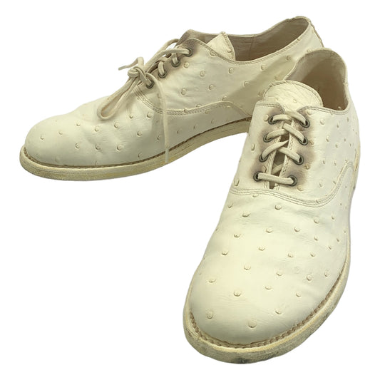 GUIDI | Ostrich Leather Derby Shoes | 41 | White | Men's