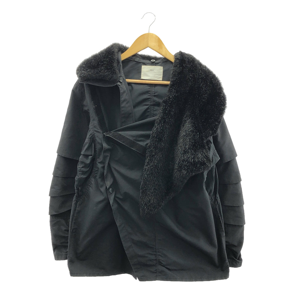 TOGA PULLA / トーガプルラ | 2016AW | フェイクファー付 ミリタリー コート | 36 | ブラック | レディース