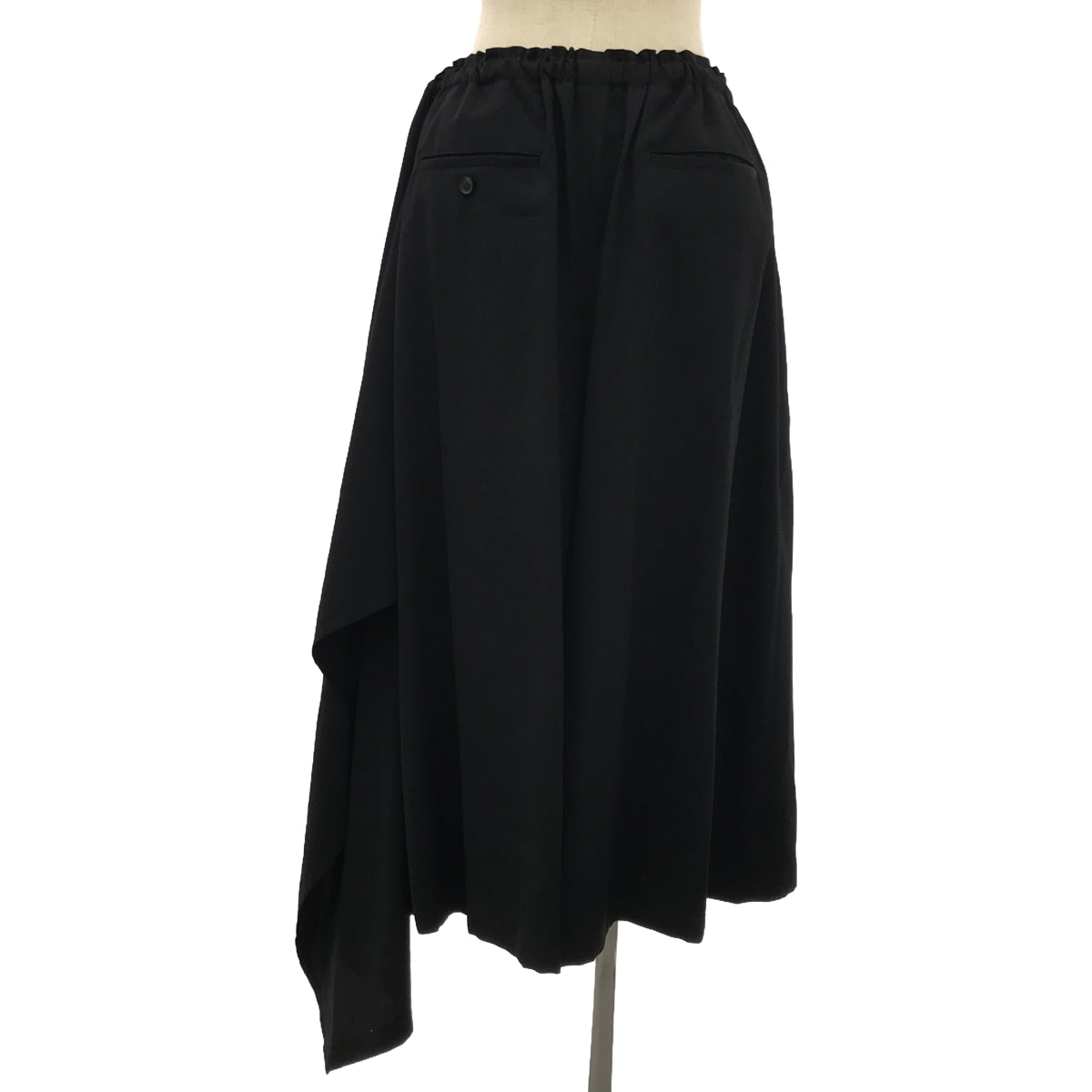 B YOHJI YAMAMOTO | 2018AW | Wool gabardine asymmetrical drawstring overpants / unisex | 1 | Women's