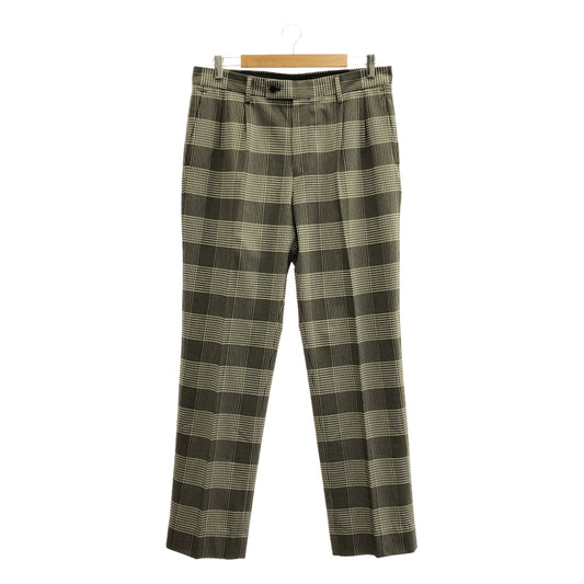 District UNITED ARROWS | Tuck Glen Plaid Relaxed Tapered Pants | L | Gray | Men's