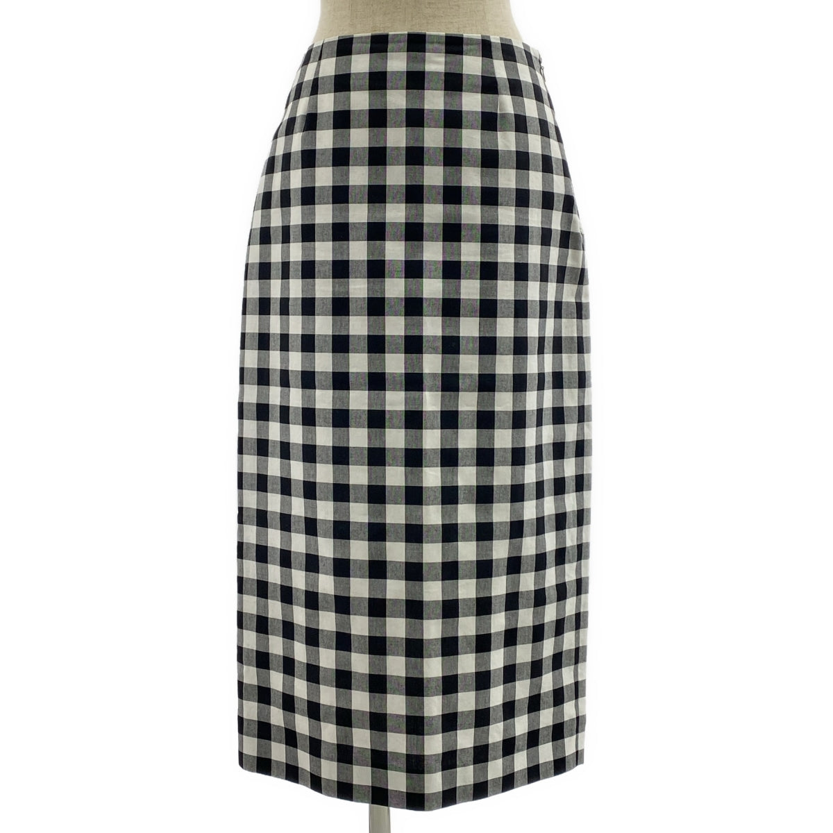 PRADA / プラダ | 2023SS | コットン チェック トライアングル スリット スカート | 38S | ブラック/ホワイト | レディース