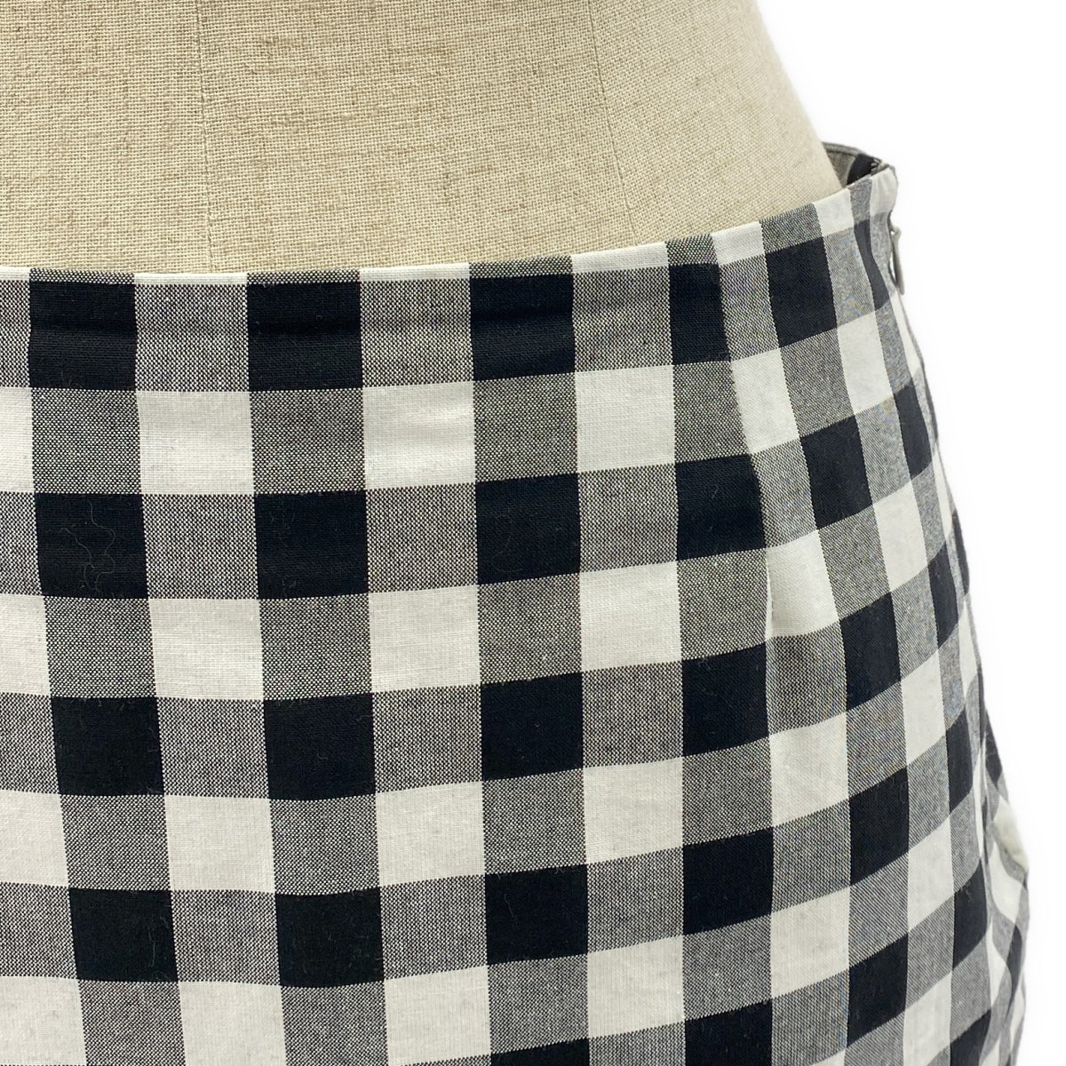 PRADA / プラダ | 2023SS | コットン チェック トライアングル スリット スカート | 38S | ブラック/ホワイト | レディース