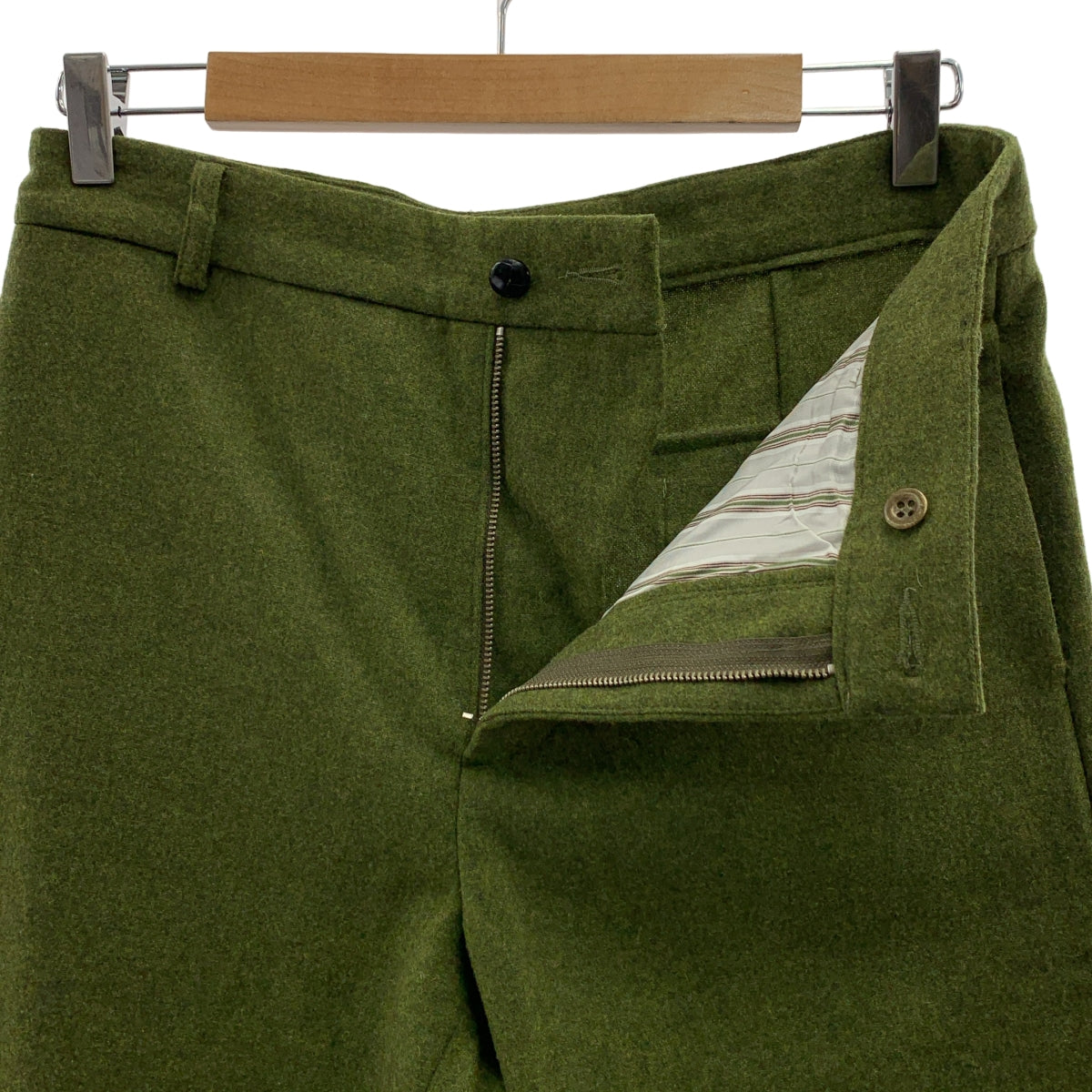 FRANK LEDER / フランクリーダー | ウール くるみボタン スラックス パンツ | S | メンズ