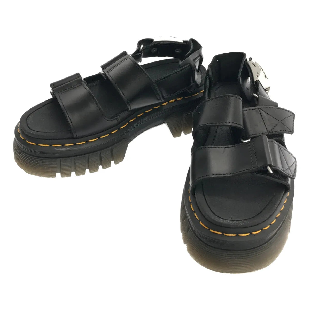【美品】  Dr.Martens / ドクターマーチン | × HEAVEN BY MARC JACOBS / ヘブンバイマークジェイコブス RICKI ストラップレザーサンダル | 3 | ブラック | レディース
