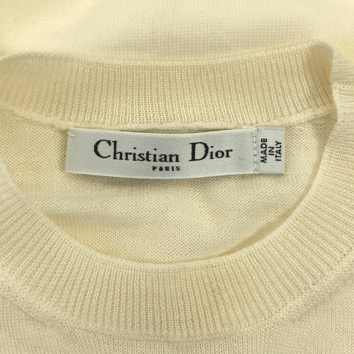 【美品】  Christian Dior / クリスチャンディオール | スパンコール 装飾 ニット ベスト | 44 | アイボリー | レディース