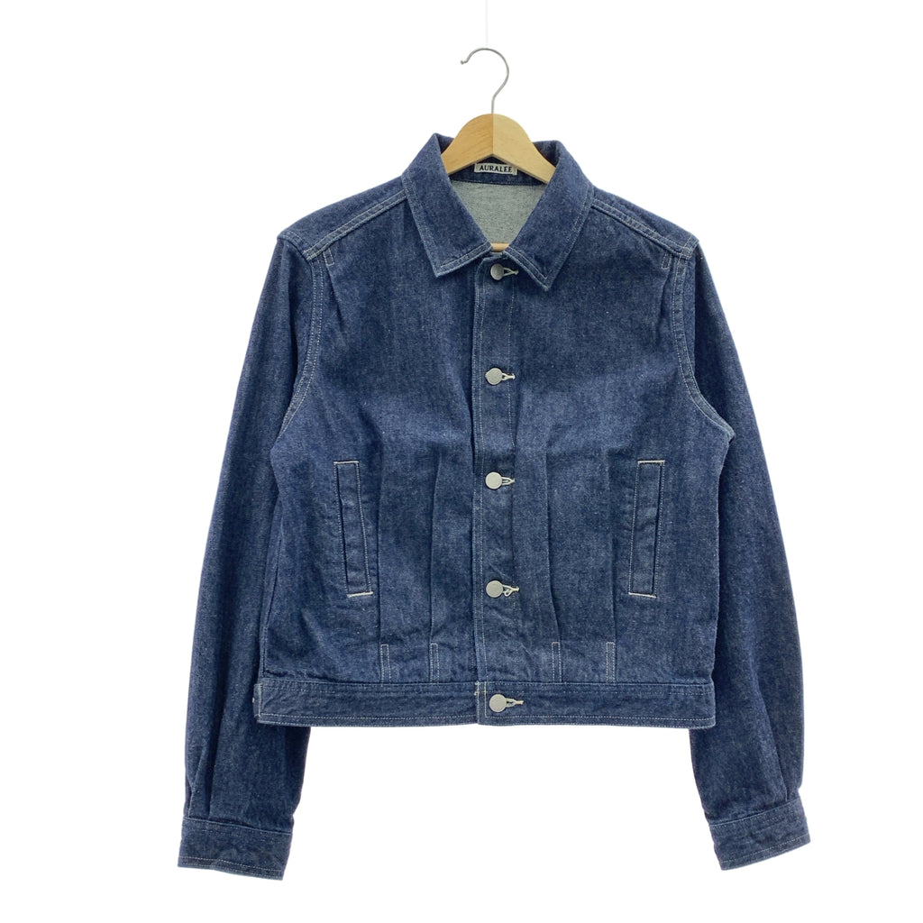 【美品】  AURALEE / オーラリー | 2022SS | SELVEDGE LIGHT DENIM BLOUSON / セルビッチ デニム ブルゾン ジャケット | 0 | インディゴ | レディース