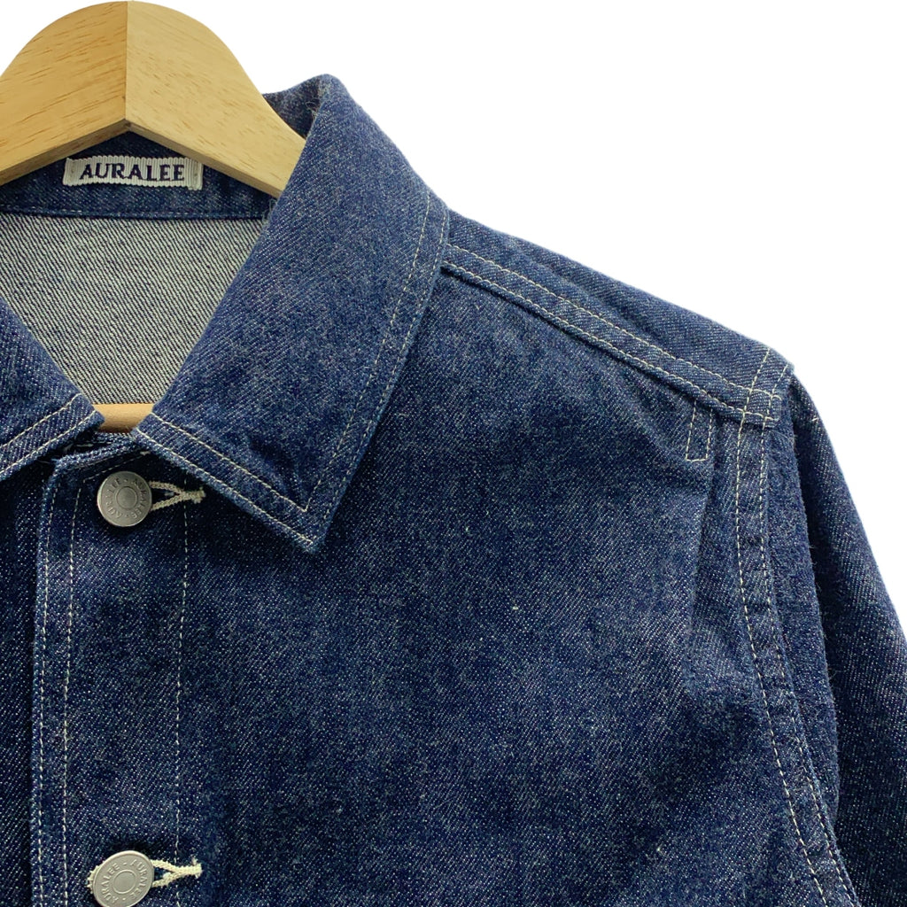 【美品】  AURALEE / オーラリー | 2022SS | SELVEDGE LIGHT DENIM BLOUSON / セルビッチ デニム ブルゾン ジャケット | 0 | インディゴ | レディース