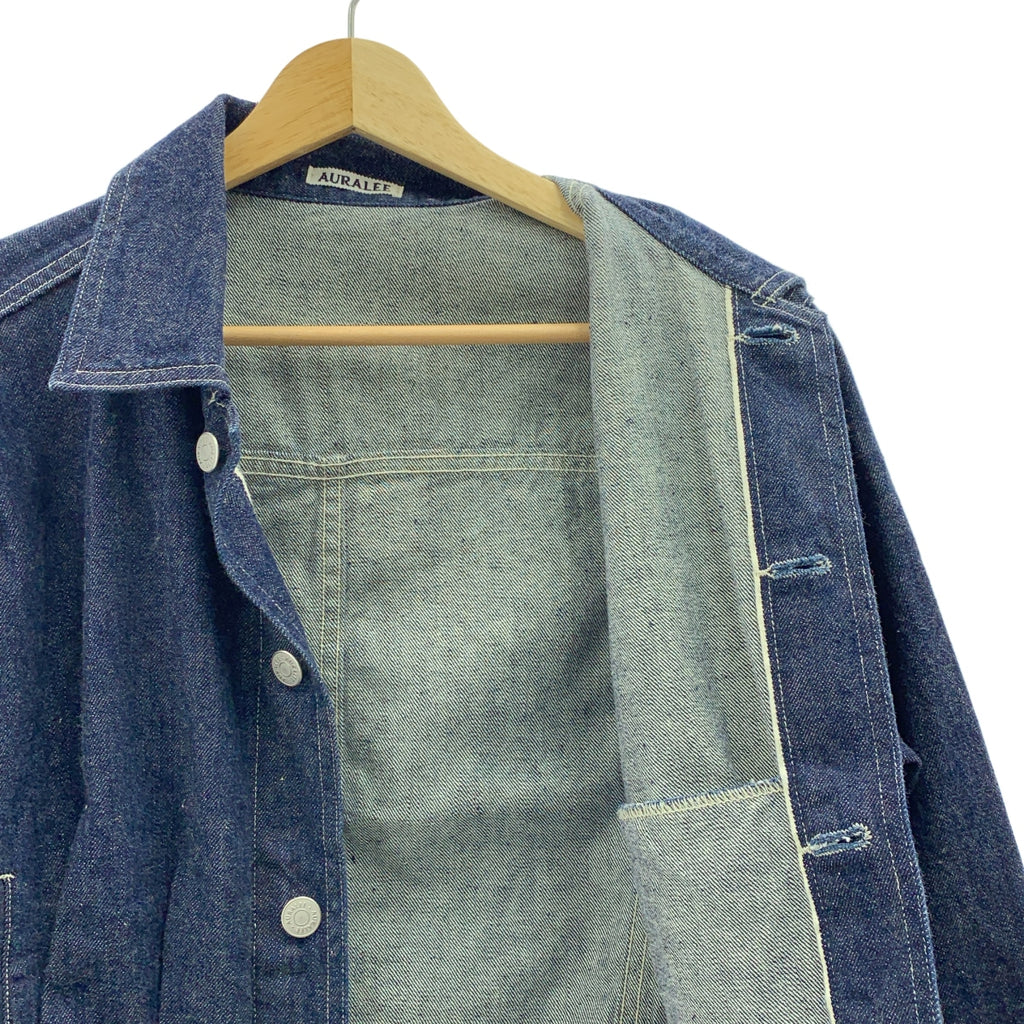 【美品】  AURALEE / オーラリー | 2022SS | SELVEDGE LIGHT DENIM BLOUSON / セルビッチ デニム ブルゾン ジャケット | 0 | インディゴ | レディース