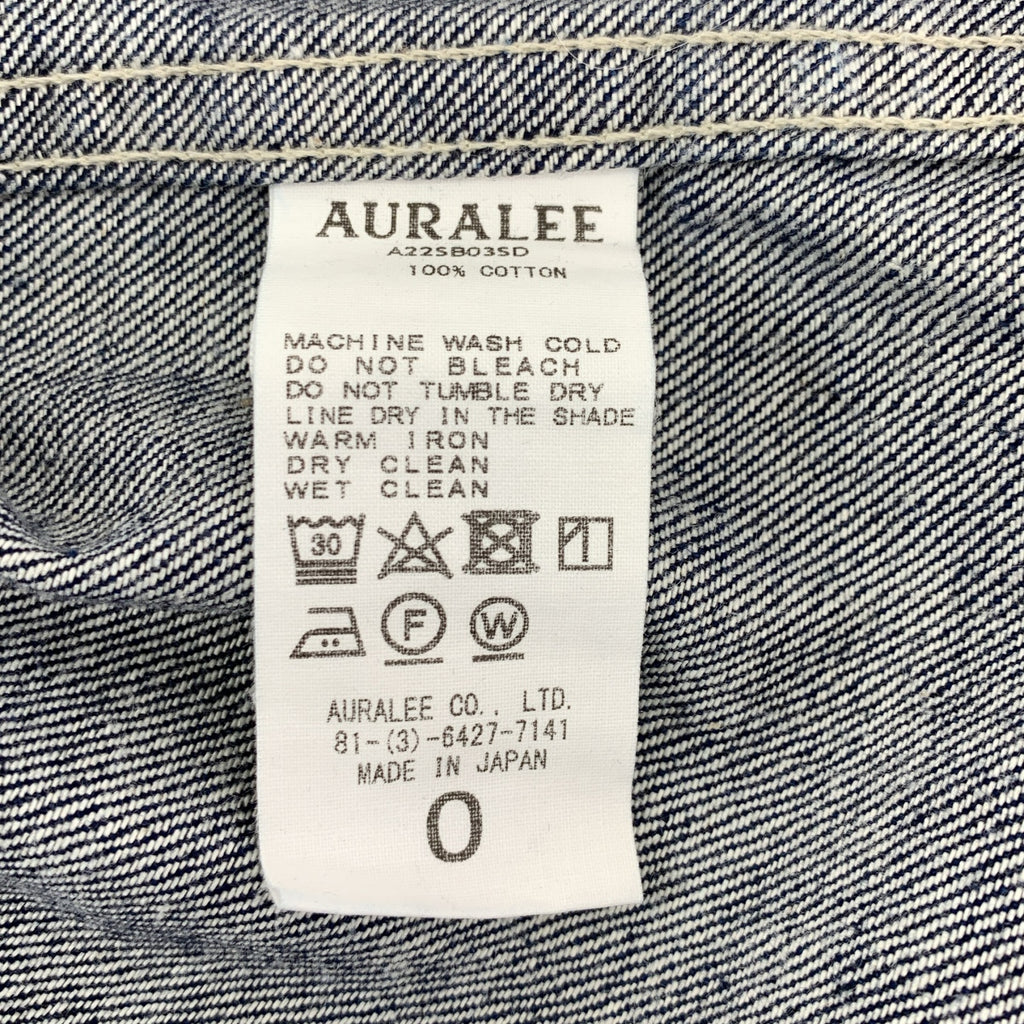 【美品】  AURALEE / オーラリー | 2022SS | SELVEDGE LIGHT DENIM BLOUSON / セルビッチ デニム ブルゾン ジャケット | 0 | インディゴ | レディース