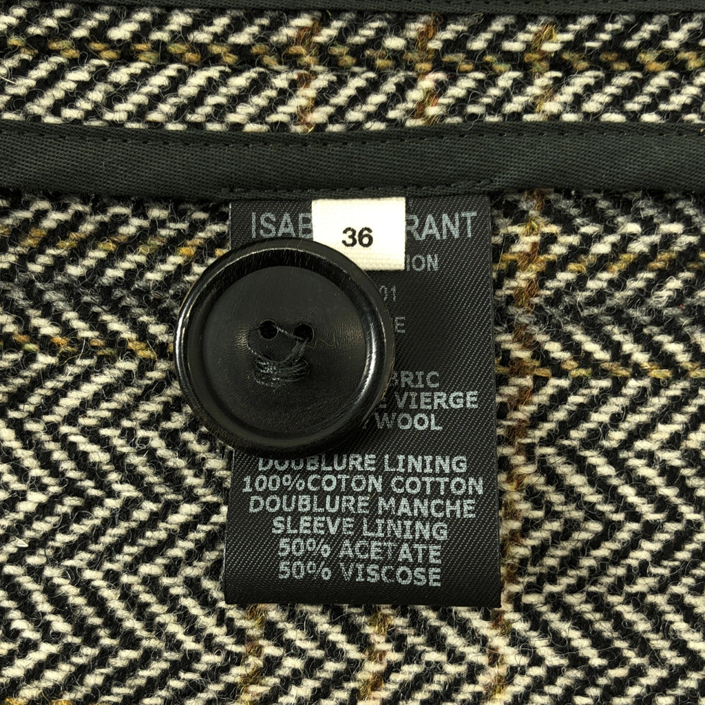 ISABEL MARANT ETOILE | 羊毛人字紋 1B 單排扣修身西裝外套 | 尺寸 36 |