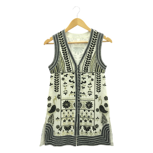 MYLAN | Silk Embroidered All-Over Print Sleeveless Dress | F | Multicolor | Women's