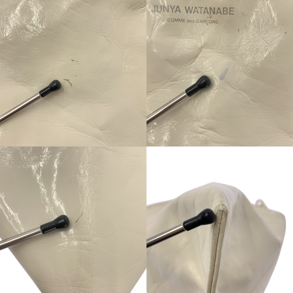 JUNYA WATANABE COMME des GARCONS / ジュンヤワタナベ | パテントレザー トライアングル バッグ | ホワイト | レディース