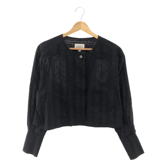 foufou / フーフー | lawn lace no collar jacket 刺しゅう レース シャツ ジャケット | 1 | レディース