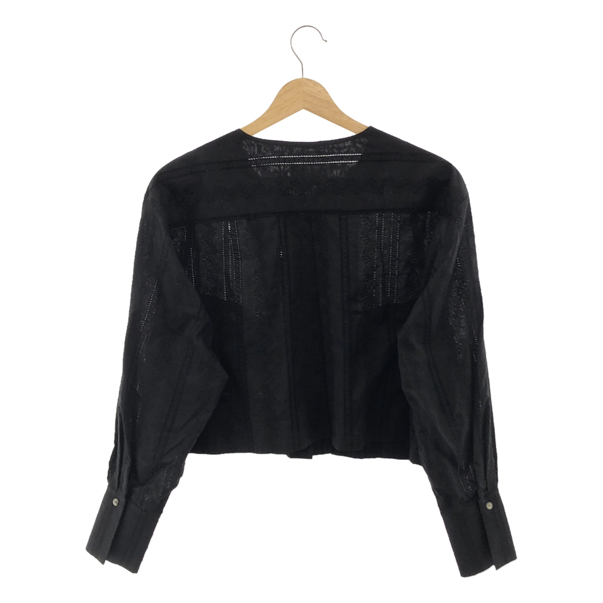 foufou / フーフー | lawn lace no collar jacket 刺しゅう レース シャツ ジャケット | 1 | レディース