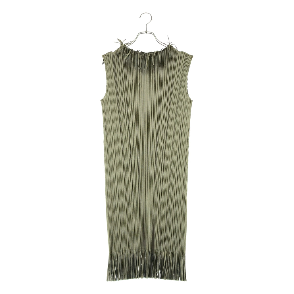 PLEATS PLEASE ISSEY MIYAKE / プリーツプリーズイッセイミヤケ | 変形 フリンジ ノースリーブ ドレス ワンピース | 3 | レディース