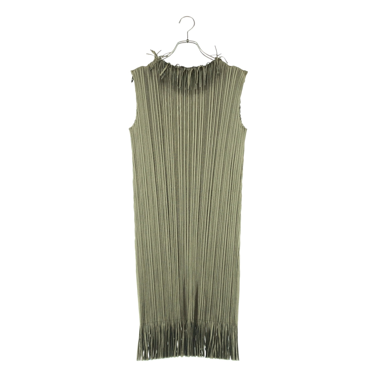 PLEATS PLEASE ISSEY MIYAKE / プリーツプリーズイッセイミヤケ | 変形 フリンジ ノースリーブ ドレス ワンピース | 3 | レディース