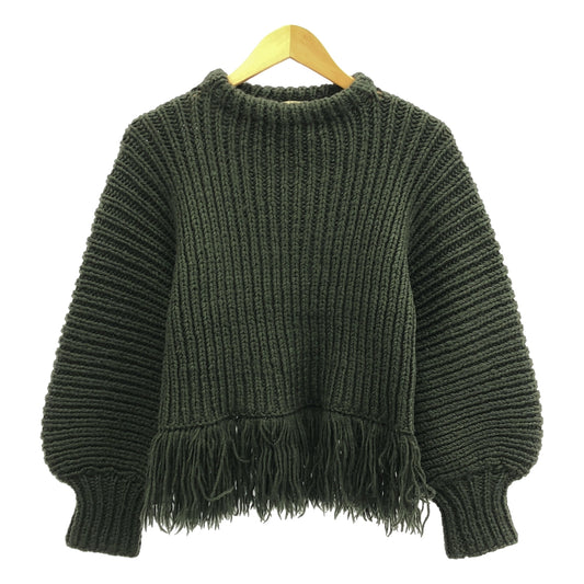 MAYDI | Merino wool fringe low gauge knit | S | Women's