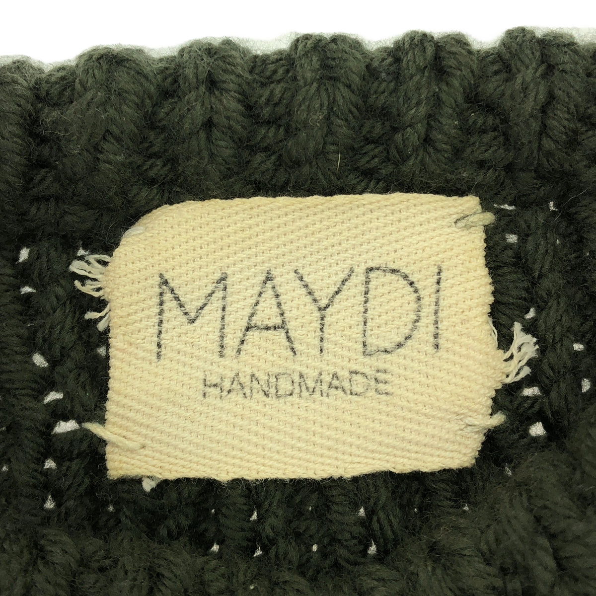 MAYDI / マイディ | メリノウール フリンジ ローゲージ ニット | S | グリーン | レディース