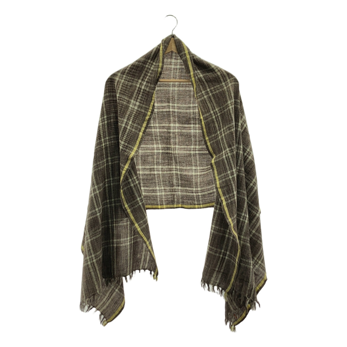 45r / フォーティファイブアール | ロゴ フリンジ 大判 マフラー ストール | ダークブラウン