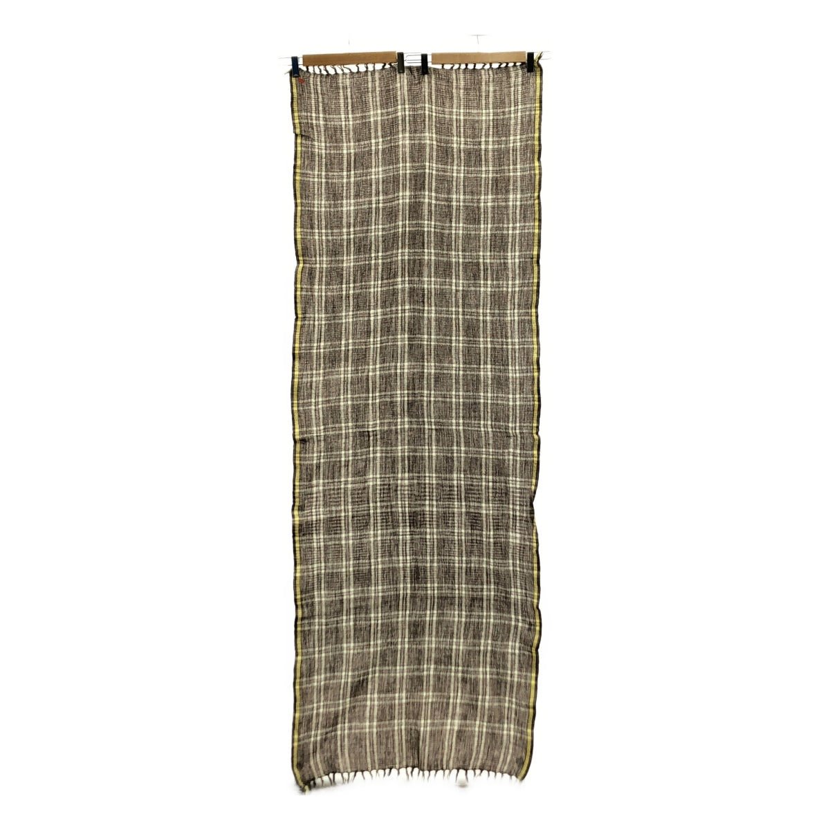 45r / フォーティファイブアール | ロゴ フリンジ 大判 マフラー ストール | ダークブラウン