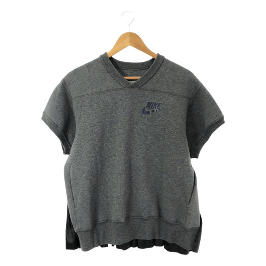 sacai / サカイ | × NIKE Short Sleeved Sweater Top Shirt  バックプリーツ カットソー | M | グレー/ブラック | レディース