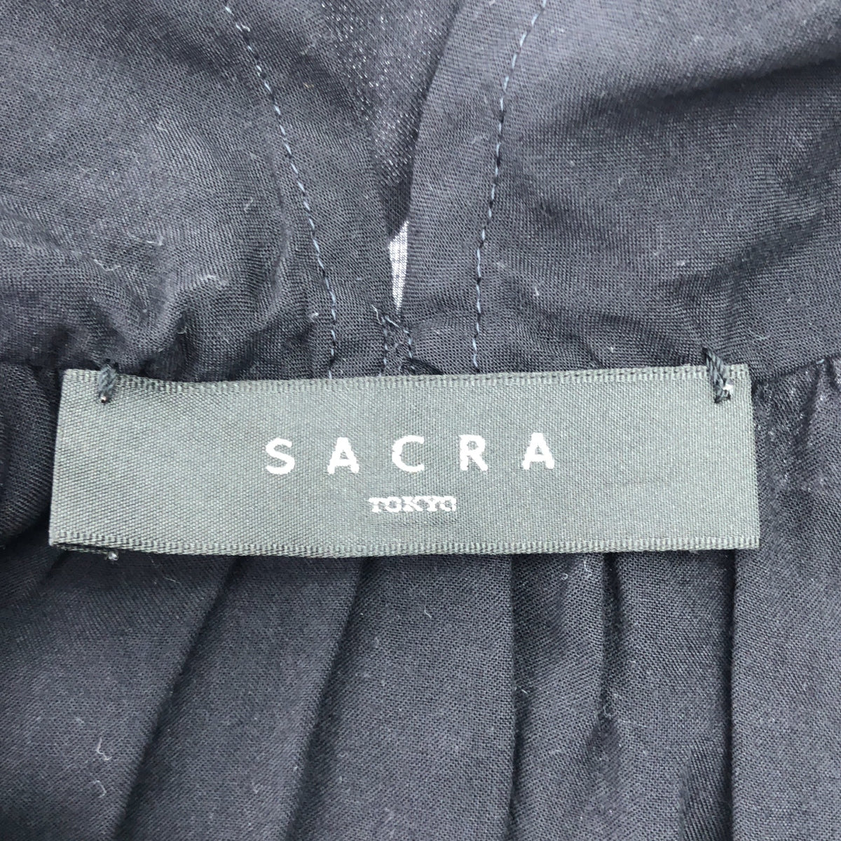 SACRA / サクラ | ボウタイ ノースリーブ テンセル ブラウス | 38 | ネイビー | レディース