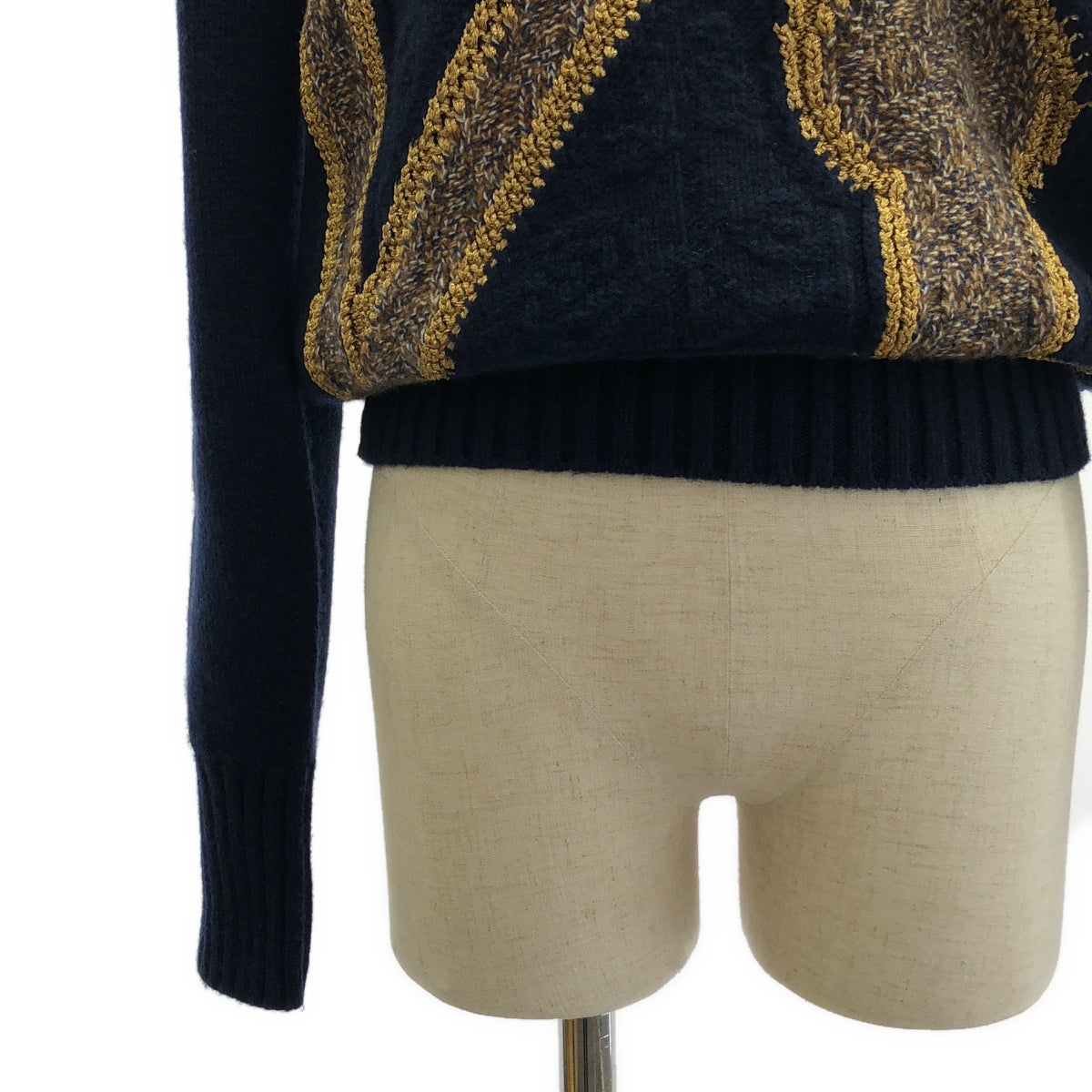 【美品】  CHANEL / シャネル | 2021AW | メティエダール ココマーク / カシミヤ ブレンド ウール ジャガード ニット プルオーバー | 38 | ネイビー | レディース