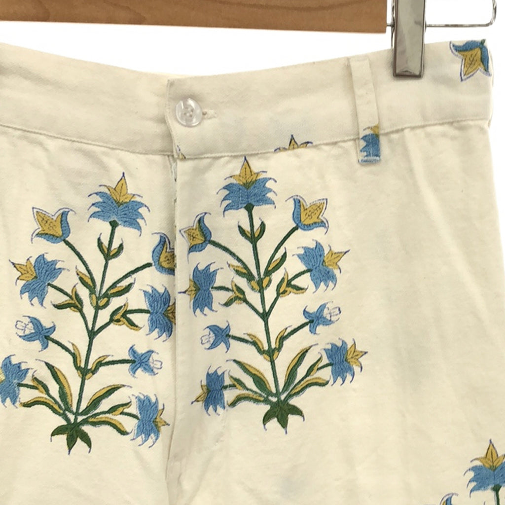 【美品】  SZ Blockprints / エスゼットブロックプリント | DISCO PANT LILY フラワープリント ディスコパンツ | M | ホワイト | レディース