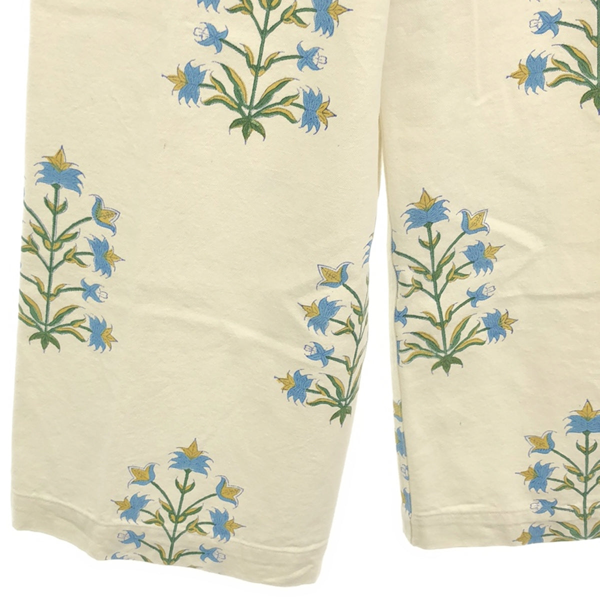 【미품】 SZ Blockprints / 에스젯 블록 프린트 | DISCO PANT LILY 플라워 프린트 디스코 팬츠 | M | 화이트 | 여성