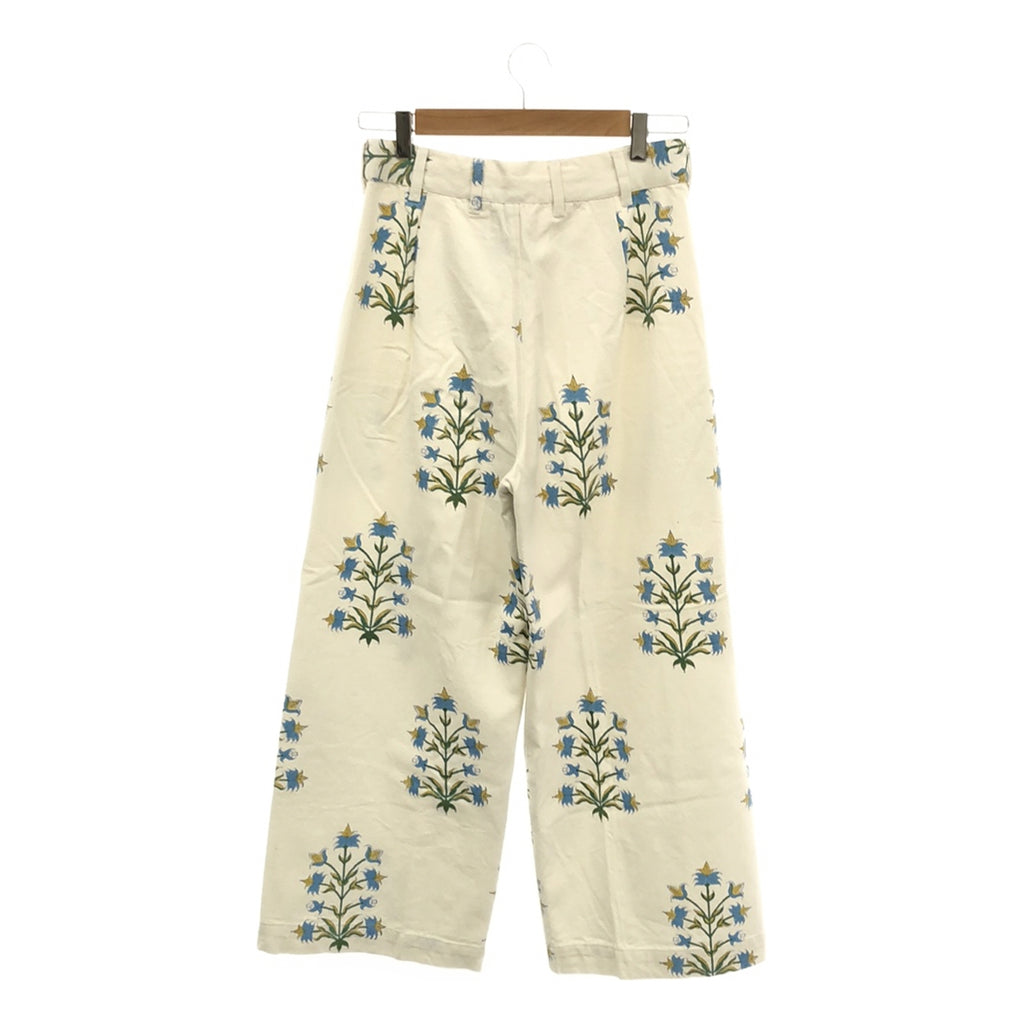 【美品】  SZ Blockprints / エスゼットブロックプリント | DISCO PANT LILY フラワープリント ディスコパンツ | M | ホワイト | レディース