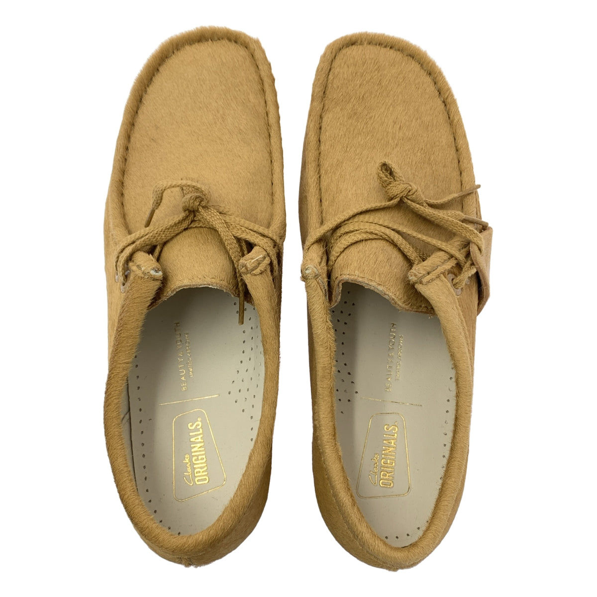 [近新] Clarks | x BEAUTY&amp;YOUTH UNITED ARROWS 特別版 WALLABEE / Wallabee 豬皮鞋 | 尺寸 26 | 米色 | 男款