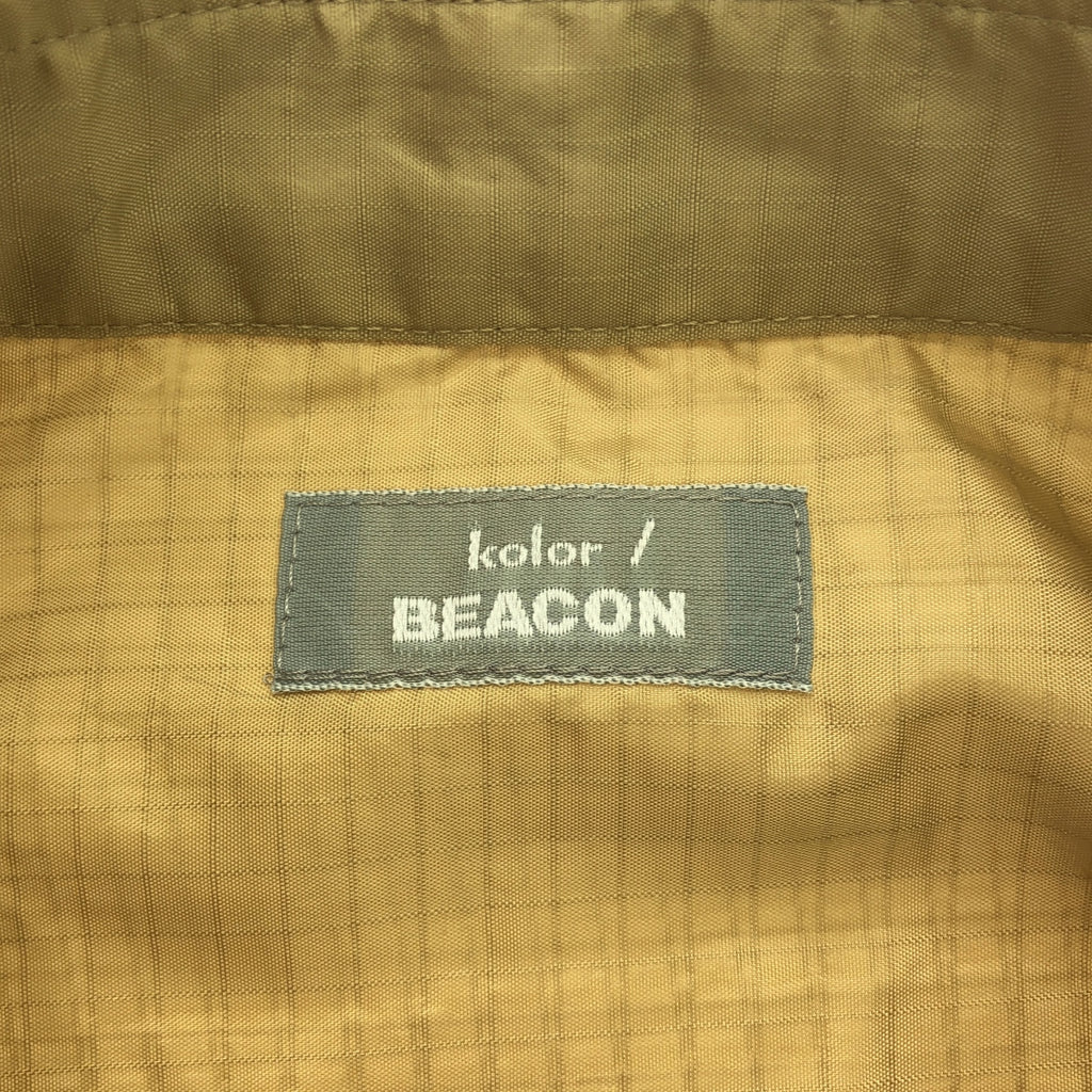 kolor BEACON / 컬러 비콘 | 립 스톱 오버 셔츠 | 1 | 베이지 | 남성