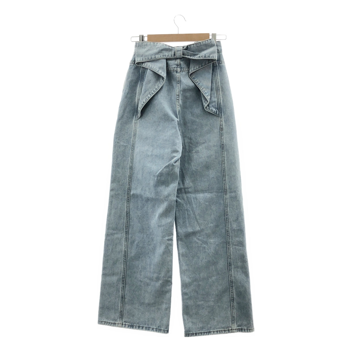 Frene | 後背蝴蝶結寬牛仔褲 | S碼 | 女款