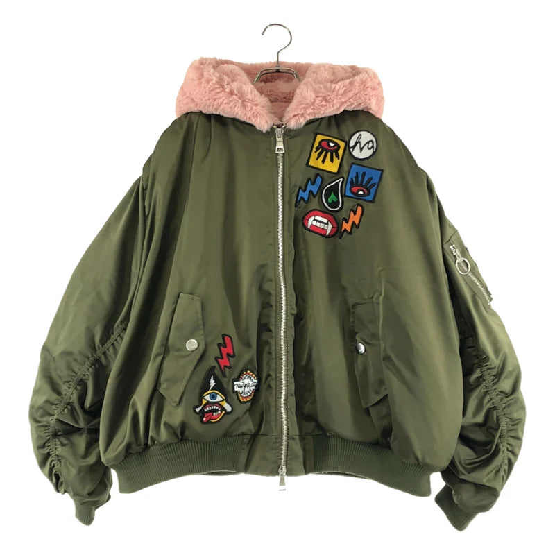 Haculla / ハキュラ | MA-1 ワッペン ファー ジャケット | S | レディース